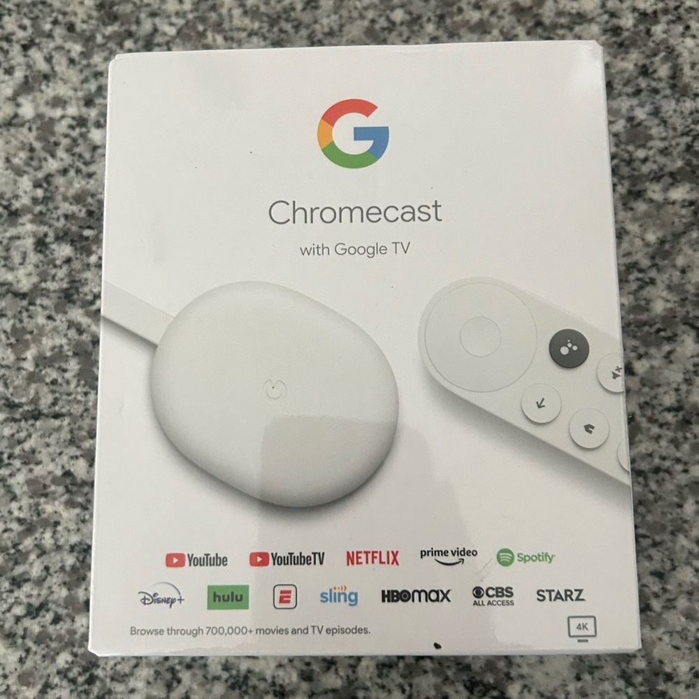 NWT Google Chromecast 4K in Snow